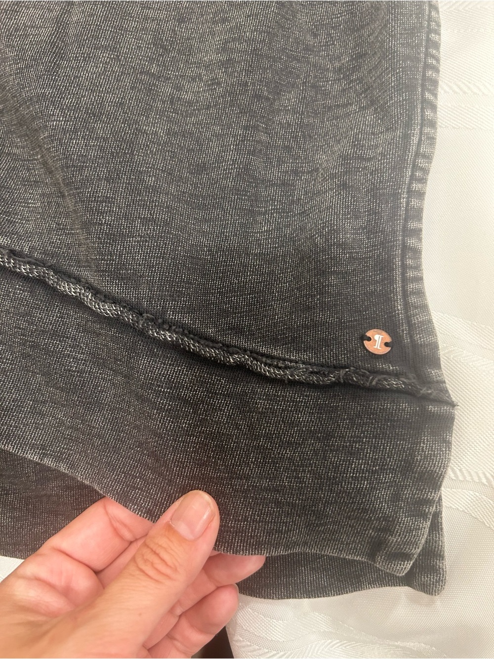 Pilcro Anthropologie Hooded Sweatshirt Dress Gray Acid Wash Size Small - Picture 9 of 10